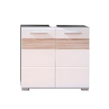 Mobile Sottolavabo Mezzo, Truciolare Melaminico, Bianco, 60x56x34 cm