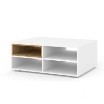 Mobile Tavolino Da Caffe' Porta Pc Anette 94x70x37cm Bianco Rovere