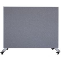 Mobile Trennwand – Akustikplatte/Whiteboard – 160 x 120cm – Grau/Weiß