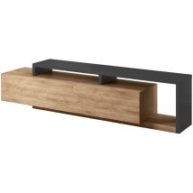 Petits-meubles - Mobile tv 1 cassetto Ilyes marrone e grigio 219cm