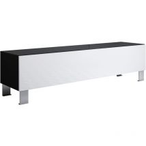 Muebles Bonitos - Mobile tv con Piedini 12cm Mobile da Soggiorno Moderno Porta tv Salotto 1 anta 160x42x40cm Modello Luke H2 Nero e Bianco Finitura