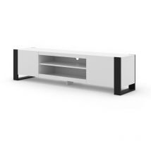 Bim Furniture - Mobile tv mondi 188 cm in stile moderno in bianco opaco / nero opaco