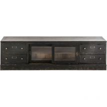 Mobile TV in legno massello e vetro L180 cm - AMSTERDAM