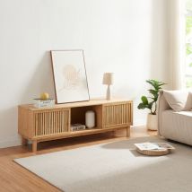 [en.casa] - Mobile tv Ypäjä con Ante Scorrevoli 150x42x50 cm Bambù Naturale