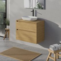 Bernstein - Mobile vireo 80 cm per lavabo da appoggio - colore selezionabile Rovere miele, Eiche honiggold (de)