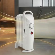 Mobiler Ölradiator Heizung Elektroheizung, Thermostat 1 Hitzestufe, Geräuscharm, Tragbar Mit Handgriff, 500 Watt, Bxhxt 23x38,5x13,5 Cm
