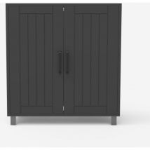 Mobiler Unterschrank Schrank 2 Türen 2 Regale Modern Biston - Grau