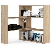 Akord - Bücherregal twist Eckregal ausklappbar Sonoma-Eiche 173,6 cm 3 Ebenen B173,6 x H109,3 x T30 cm