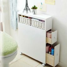 Fumer - Mobiletto a Colonna da Bagno 50x15,8x70 cm in mdf e pvc Rolly Bianco