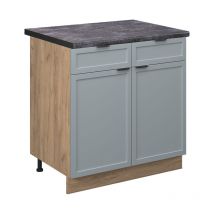 Vicco - Mobiletto base per cucina Fame-Line, Blu-grigio chiaro, 80 cm , pl Antracite