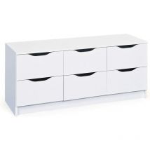 Cassettiera westphalen 6 cassetti 120x40x50H struttura in laminato verniciato bianco