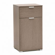 Homeness - Mobiletto da ingresso casa con 1 anta ed 1 cassetto in legno nobilitato bilaminato Linea Classic - Grey