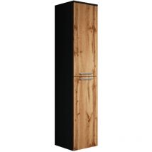 Mobiletto del bagno Venus 160 cm Nero Opaco / Rovere - Mobiletto armadietto