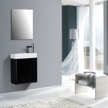Bernstein - Mobiletto per il bagno caro 450 - disponibile in diversi colori - Specchio o armadietto a specchio opzionale Nero (opaco), Con armadietto