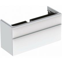 Geberit Smyle Square - Mobile sottolavabo, 118x47x62 cm, 2 cassetti, bianco lucido/bianco opaco 500.355.00.1