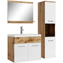 Mobile da bagno Montreal 60cm Rovere con Bianco - armadio mobiletto lavabo