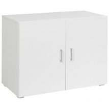 Armadio Multiuso Bianco 2 Ante per Ufficio Bagno Cucina Legno Mobile con Ripiano