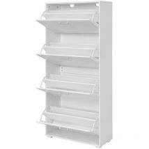 King Home - porte-chaussures à quatre compartiments, blanc