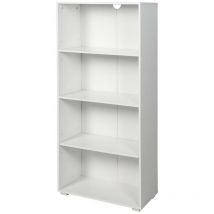 King Home - bibliothèque à quatre étagères blanc