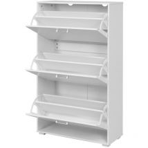 Scarpiera a tre scomparti 67x28x112h cm bianca - King Home