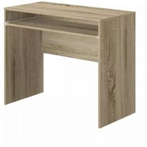 Scrivania con piano estraibile colore rovere, 90x45x74 cm