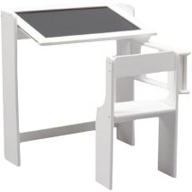 Mueblear - mobili Scrivania lavagna pieghevole da 67x68x55 cm di colore bianco - Bianco