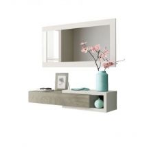 Kit ingresso 1 cassetto + specchio noon bianco/quercia