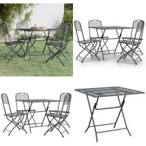 Vidaxl - Ensemble à manger de jardin 5 pcs Maille Métal Anthracite - Ensemble Salon De Jardin - Meubles De Jardin - Table Et Chaises De Jardin