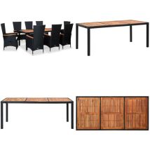 Vidaxl - Ensemble à manger d'extérieur 9pcs coussins résine tressée noir - Salon De Jardin - Mobilier De Jardin - Ensemble Repas Extérieur - Meubles