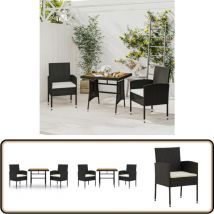 Vidaxl - Mobilier à dîner d'extérieur 3 pcs Résine tressée Noir - Meubles De Jardin - Salon De Jardin - Ensemble De Jardin - Meubles Extérieur