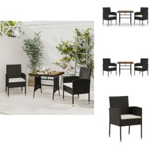 Vidaxl - Mobilier à dîner d'extérieur 3 pcs Résine tressée Noir - Meubles De Jardin - Salon De Jardin - Ensemble De Jardin - Meubles Extérieur