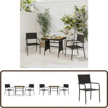 Mobilier à dîner d'extérieur 3 pcs Résine tressée Noir - Meubles De Jardin - Salon De Jardin - Ensemble De Jardin - Meubles Extérieur - Table Et
