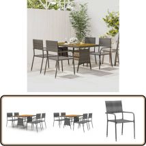 Vidaxl - Mobilier à dîner d'extérieur 5 pcs Résine tressée Gris - Meubles De Jardin - Salon De Jardin - Ensemble De Jardin - Meubles D'extérieur