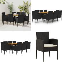 Vidaxl - Mobilier à dîner d'extérieur 9 pcs Résine tressée Noir - ensemble de salle à manger d'extérieur - ensembles de salle à manger d'extérieur