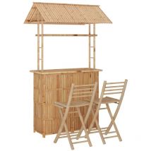 Mobilier de bar 3 pcs Bambou