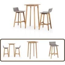 Mobilier de bar 3 pcs Bois d'acacia solide - Ensemble De Bar - Mobilier De Jardin - Salon De Jardin - Acacia - Rotin