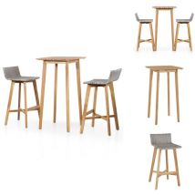 Mobilier de bar 3 pcs Bois d'acacia solide - Ensemble De Bar - Mobilier De Jardin - Salon De Jardin - Acacia - Rotin