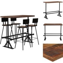 Mobilier de bar 5 pcs Bois de récupération massif - Meuble De Bar - Set De Bar - Ensemble De Bar - Salon Industriel - Décoration Industrielle