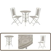 Mobilier de bistro 3 pcs Acier Gris - Meubles De Jardin - Salon De Jardin - Set De Bistro - Table Et Chaises - Mobilier Extérieur