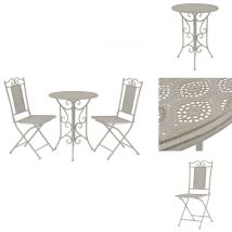 Mobilier de bistro 3 pcs Acier Gris - Meubles De Jardin - Salon De Jardin - Set De Bistro - Table Et Chaises - Mobilier Extérieur