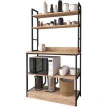 Miroytengo - Mobilier de cuisine auxiliaire Rus Roble Safir et noir 101x161 cm