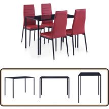 Vidaxl - Mobilier de salle à manger 5 pcs Rouge bordeaux - Ensemble De Table à Manger - Table Et Chaises - Mobilier De Salle à Manger - Décoration