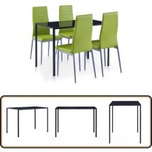 Mobilier de salle à manger 5 pcs Vert - Ensemble De Table à Manger - Table Et Chaises - Mobilier De Salle à Manger - Table Verte - Chaises