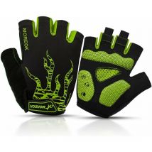 Gants Cyclisme Demi-Doigts Gants Velo Gel Anti-Choc Anti-Dérapage, Respirant Gant Demi Doigt Mitaines Velo Homme, Gants vtt Gel Été de Fitness Sport