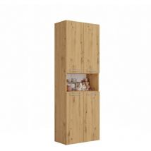 Hucoco - moby - Armoire de salle de bain avec 2 paniers à ligne - Rangement sdb - 174x60x30 - Meuble colonne