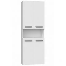 Hucoco - moby - Mueble de baño con dos cestas - Tiradores minimalistas - 174x60x30 - Torre de almacenamiento