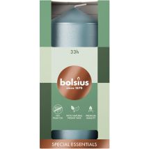 Candela cilindrica Metallic Blue 12 cm – Cera vegana naturale – Tempo di combustione 33 ore – Bolsius
