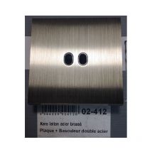 Modelec - Mod Elec 02-412 - Karo Brass Brushed Steel Front - 2 Lever Rockers + black mold