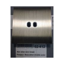 Modelec - Mod Elec 02-412 - Frente de acero cepillado Karo Brass - 2 balancines de palanca + molde negro