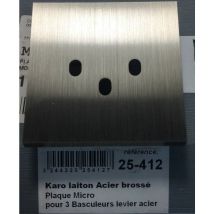 Mod Elec 25-412 - Façade Karo Laiton Acier Brossé - 3 Basculeurs levier